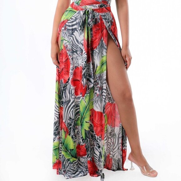 SEXY Wrap Style V neck Belted Sleeveless Maxi - Picture 6 of 6